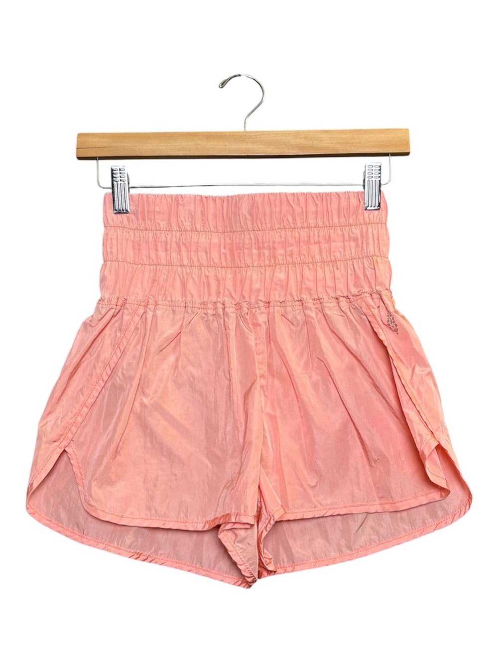 Free People Movement The Way Home Coral Shorts Sz S High Waist Pockets Clean